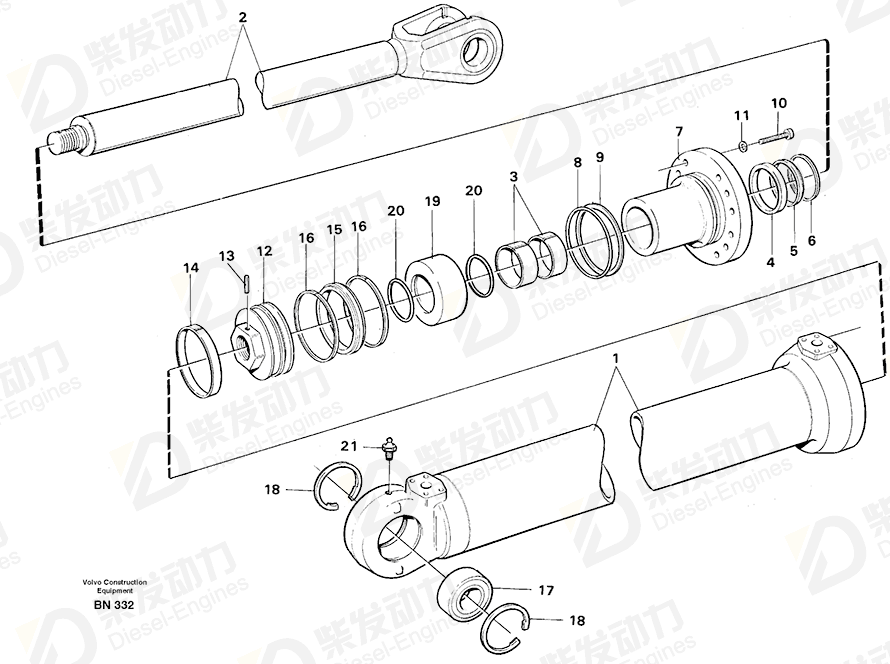 VOLVO Sealing ring 4833280 Drawing VOLVO Sealing ring 4833280 Drawing