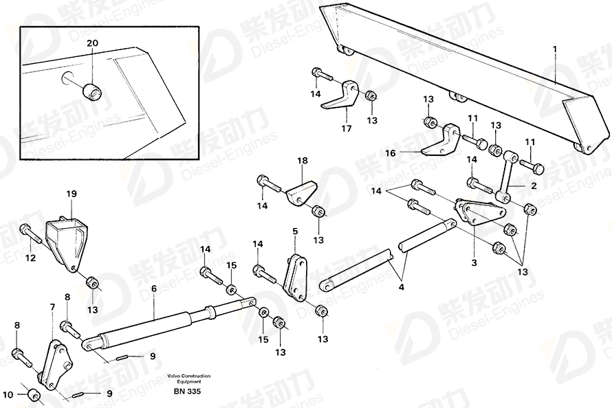 VOLVO Bracket 11050456 Drawing