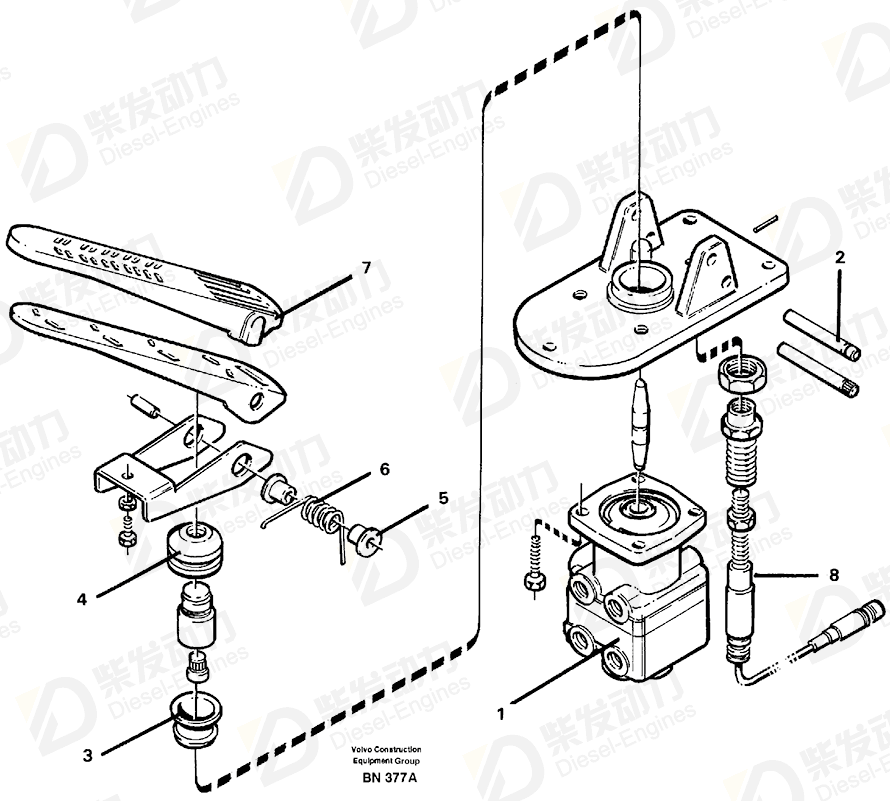 VOLVO Footbrake valve 11063714 Drawing