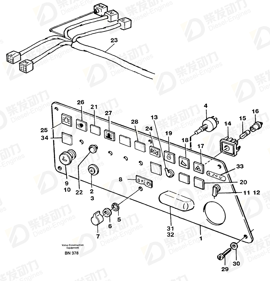 VOLVO Instrument plate 11058967 Drawing