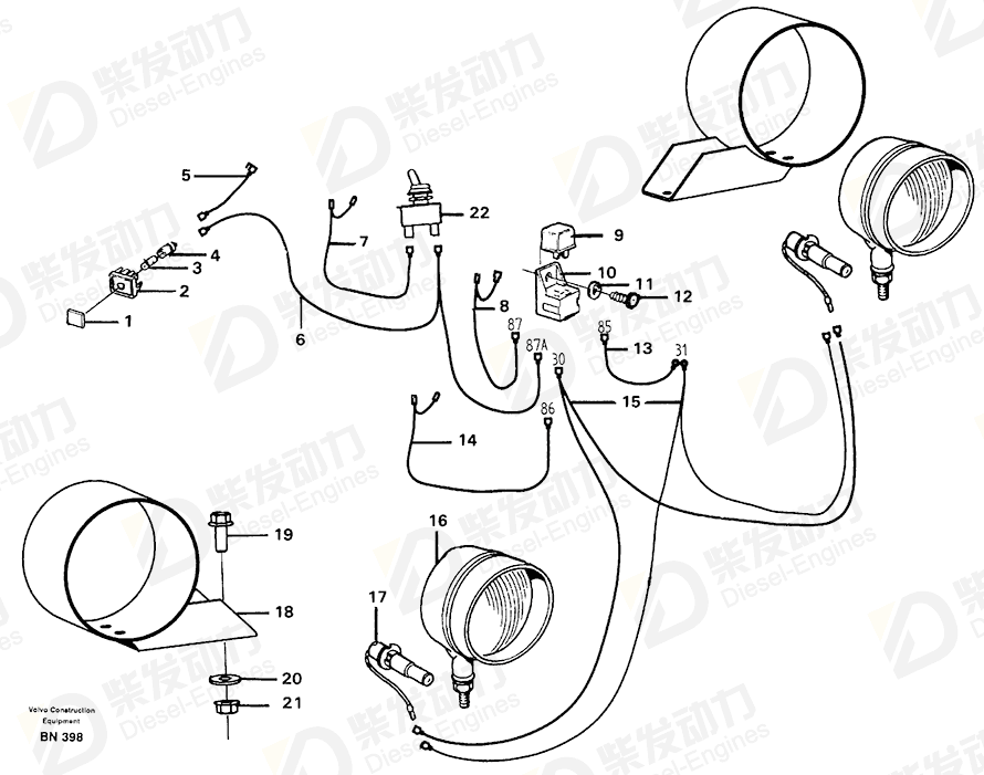 VOLVO Cable harness 11122536 Drawing