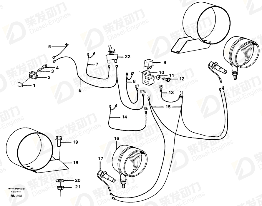 VOLVO Cable harness 11122536 Drawing VOLVO Cable harness 11122536 Drawing