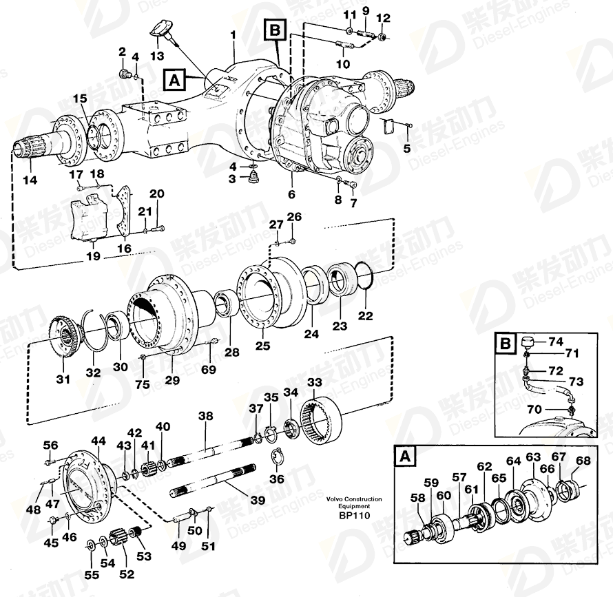 VOLVO Planetary Axle 23768 Drawing