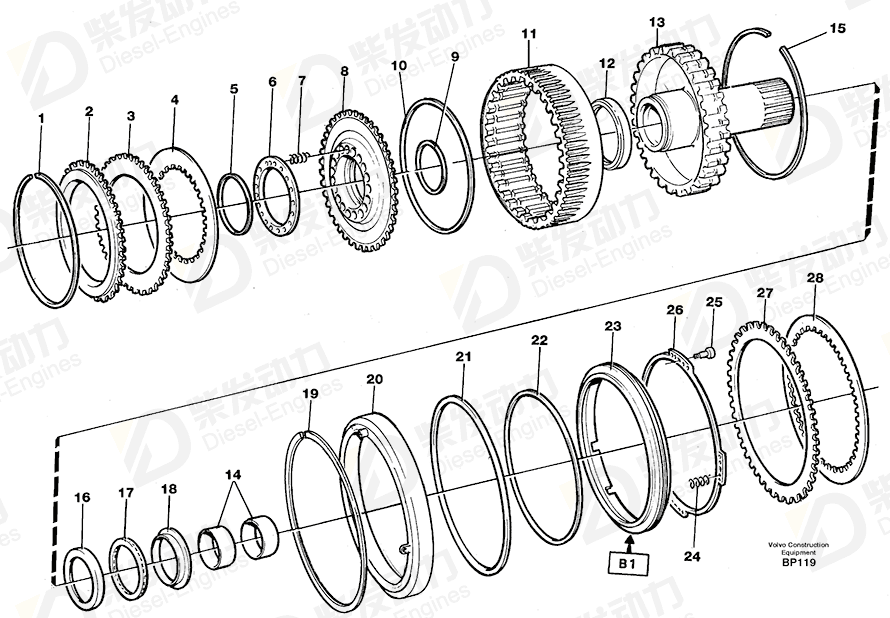VOLVO Spring retainer 11038034 Drawing VOLVO Spring retainer 11038034 Drawing