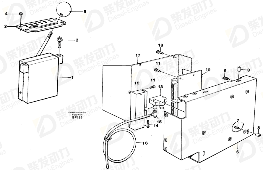 VOLVO Electronic unit 11443362 Drawing VOLVO Electronic unit 11443362 Drawing