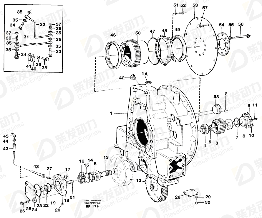 VOLVO Hose assembly 932382 Drawing