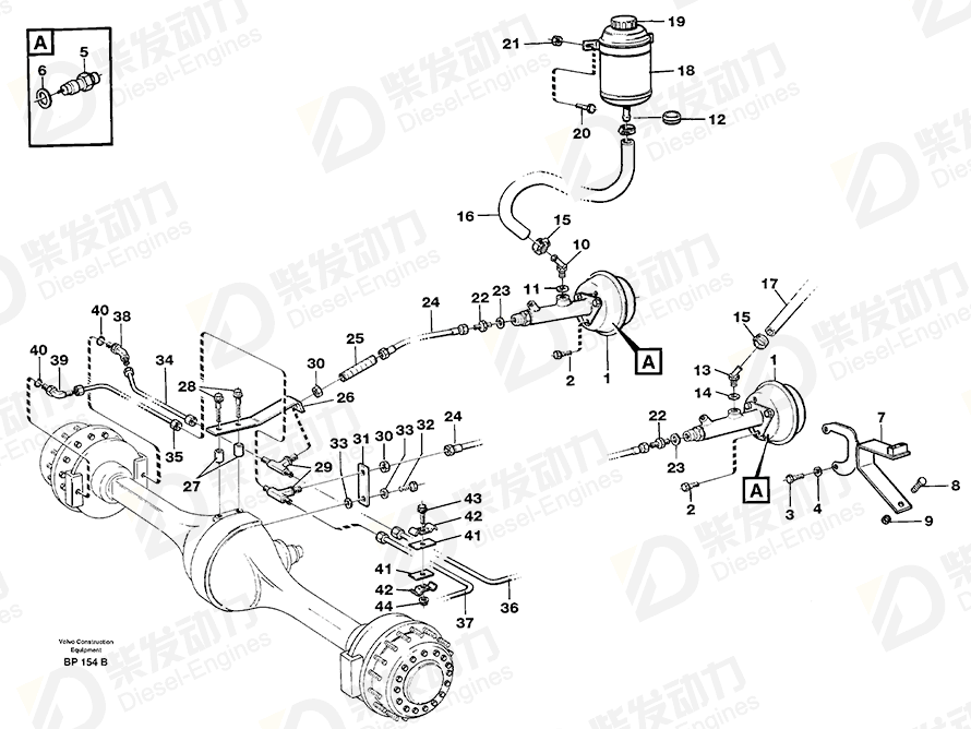 VOLVO Brake pipe 11053424 Drawing VOLVO Brake pipe 11053424 Drawing