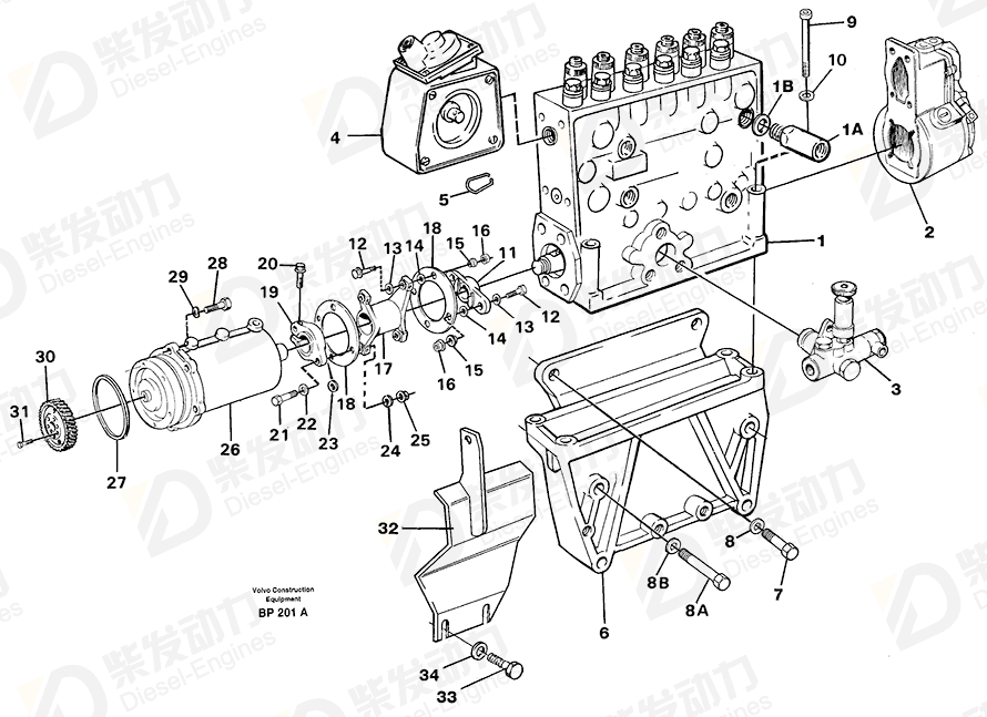 VOLVO Injection pump 11031330 Drawing