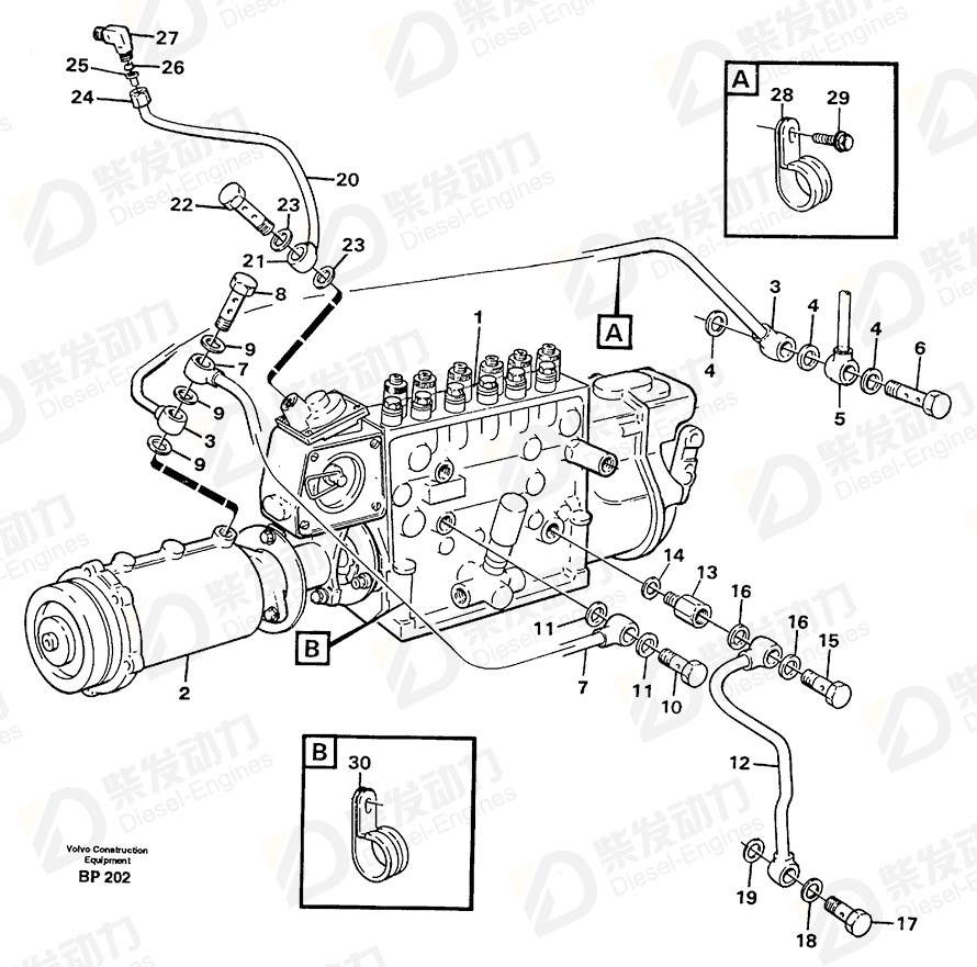 VOLVO Pipe, cylinder block 479787 Drawing VOLVO Pipe, cylinder block 479787 Drawing