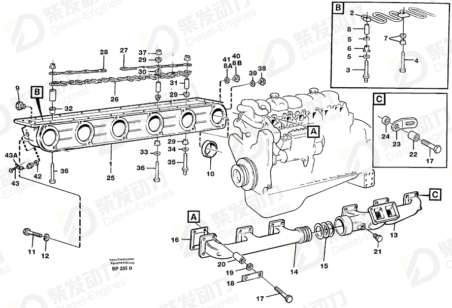 VOLVO Support 3979153 Drawing