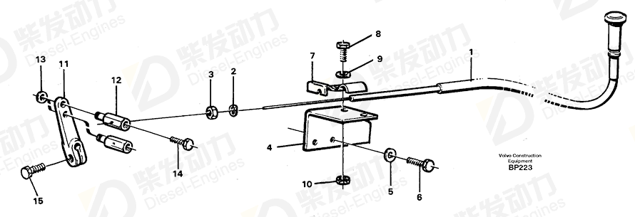 VOLVO Wire control 11057670 Drawing VOLVO Wire control 11057670 Drawing