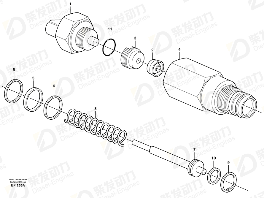 VOLVO Compression spring 4823465 Drawing VOLVO Compression spring 4823465 Drawing