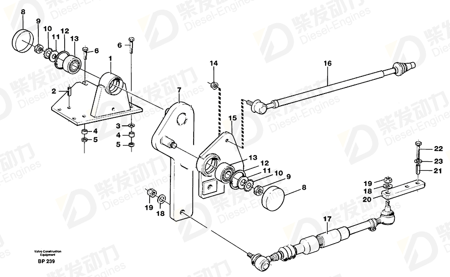 VOLVO Hand lever 11051959 Drawing