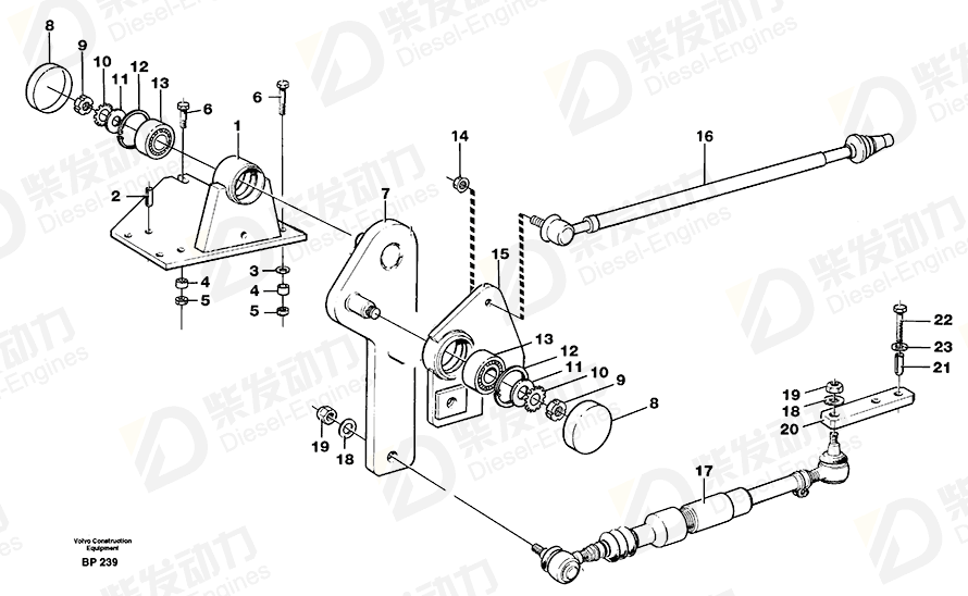 VOLVO Hand lever 11051959 Drawing VOLVO Hand lever 11051959 Drawing