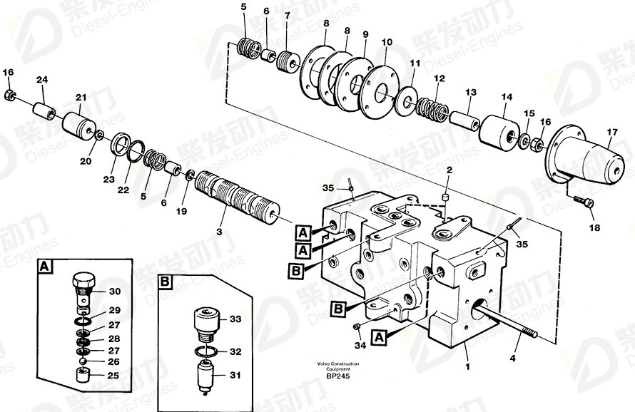 VOLVO Valve housing 11063172 Drawing VOLVO Valve housing 11063172 Drawing