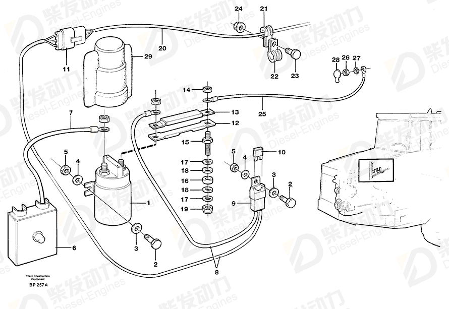 VOLVO Cable harness 11061516 Drawing VOLVO Cable harness 11061516 Drawing