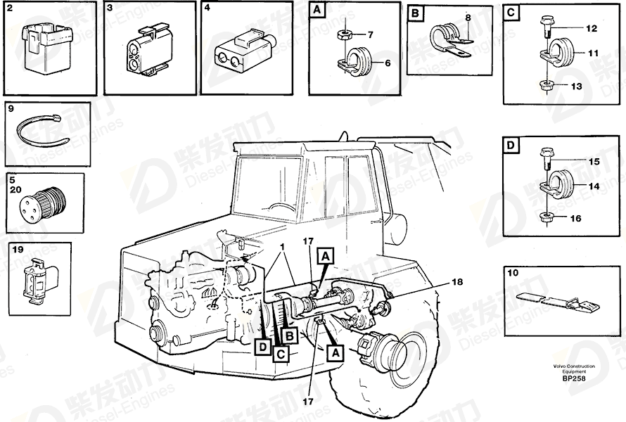 VOLVO Cable harness 11061220 Drawing