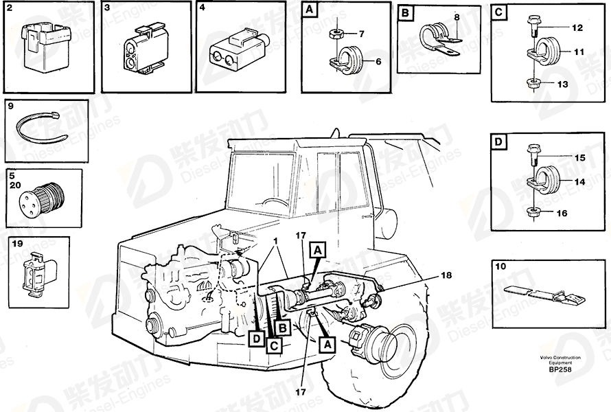VOLVO Cable harness 11063016 Drawing VOLVO Cable harness 11063016 Drawing