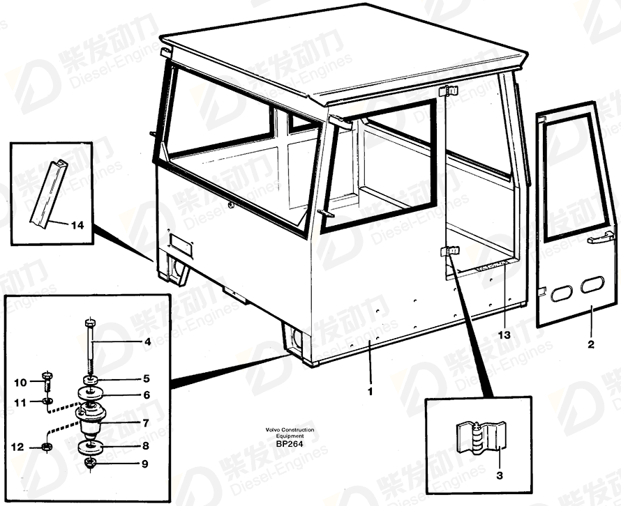 VOLVO Cab framework 11058698 Drawing