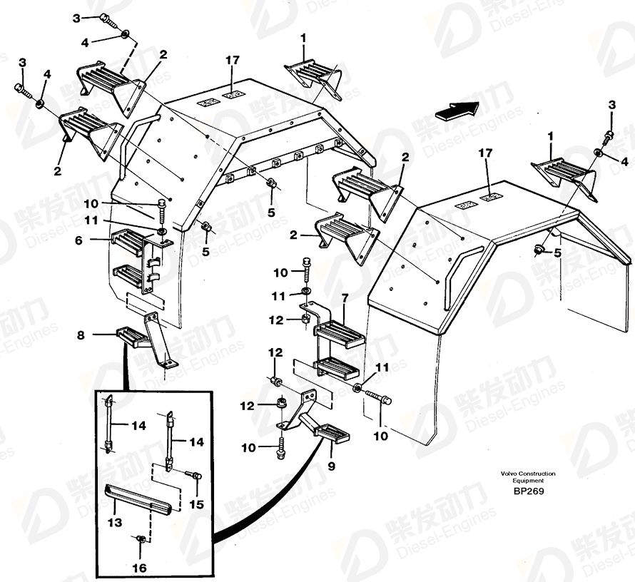 VOLVO Foot step 4970501 Drawing