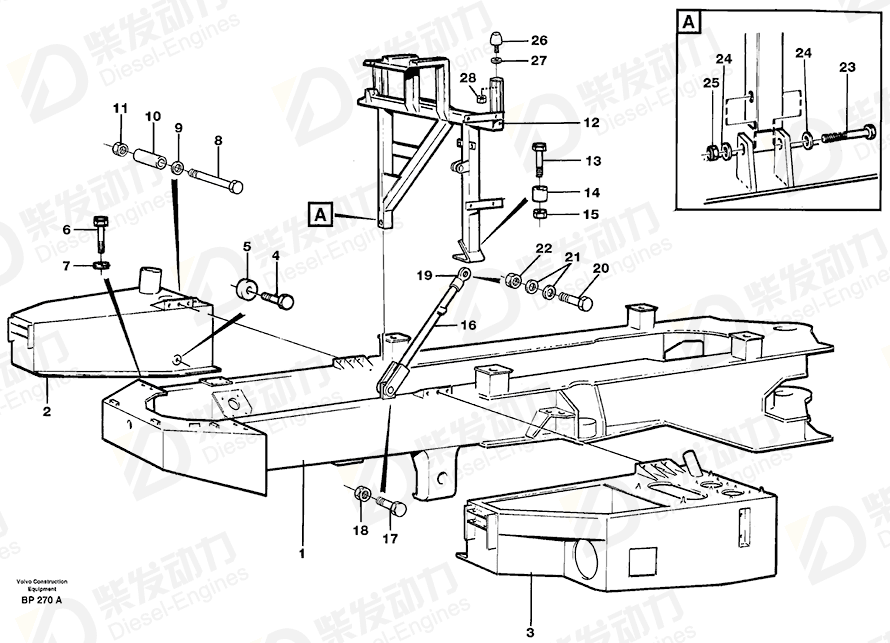 VOLVO Front frame 11052652 Drawing VOLVO Front frame 11052652 Drawing