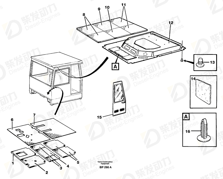 VOLVO Floor mat 11058881 Drawing