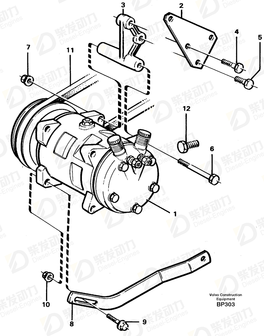 VOLVO Tensioner 11055135 Drawing