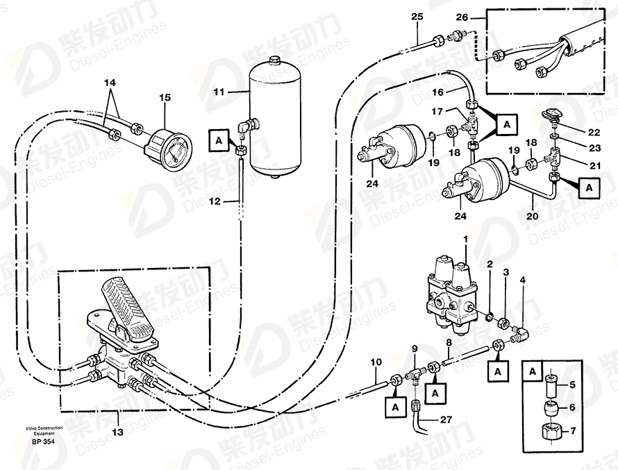 VOLVO Protecting valve 11000249 Drawing