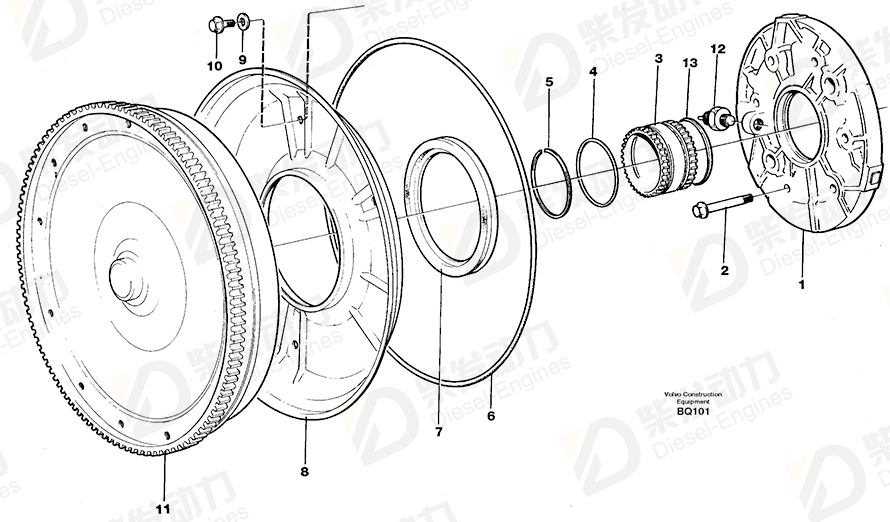 VOLVO Torque converter 11038432 Drawing