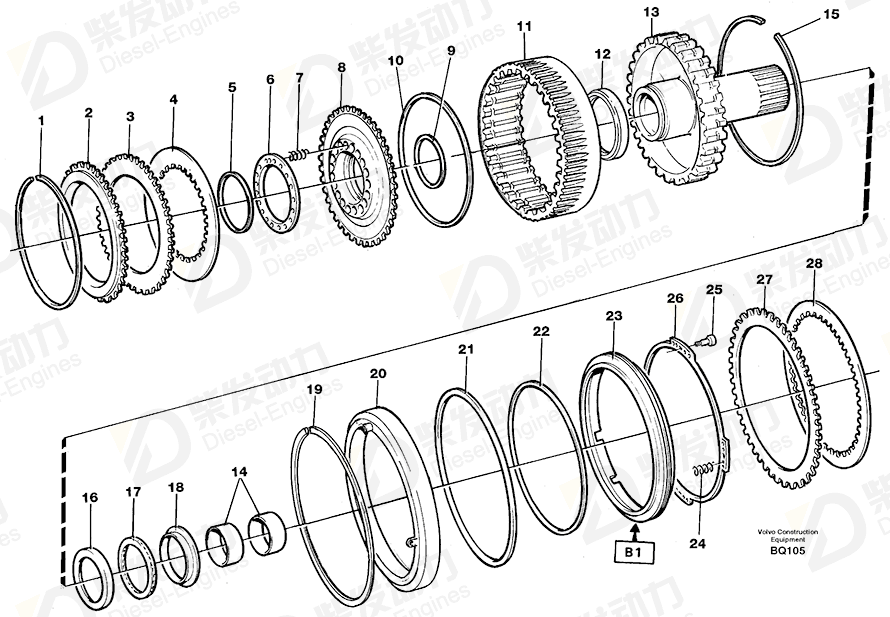 VOLVO Spring retainer 1650295 Drawing