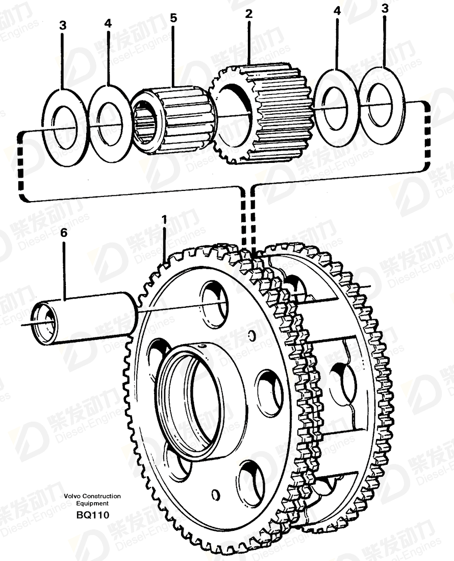 VOLVO Planet gear 11038015 Drawing VOLVO Planet gear 11038015 Drawing