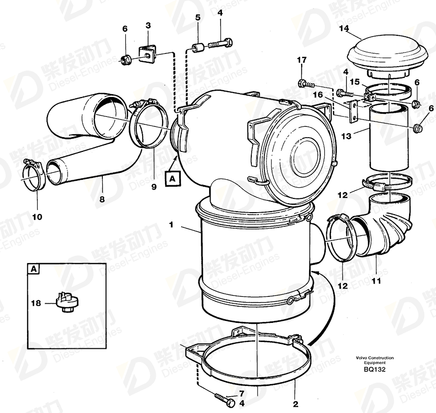 VOLVO Hose 11112380 Drawing