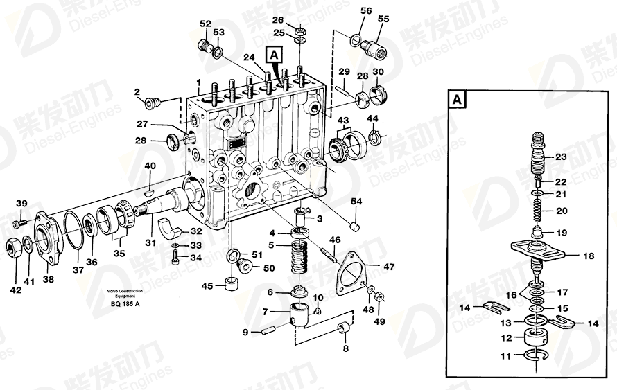 VOLVO Pump element 11704691 Drawing VOLVO Pump element 11704691 Drawing