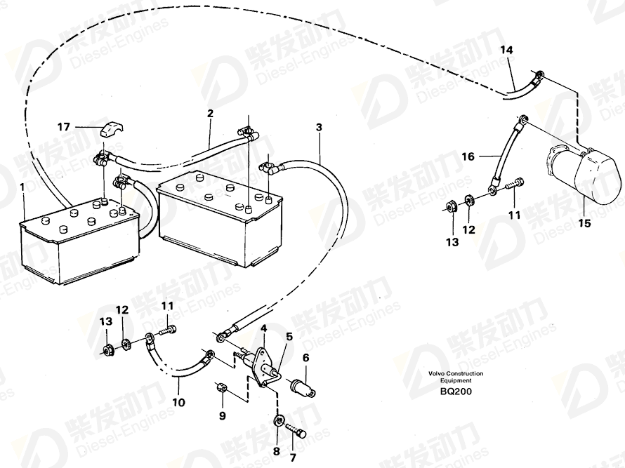 VOLVO Battery cable 11061637 Drawing VOLVO Battery cable 11061637 Drawing