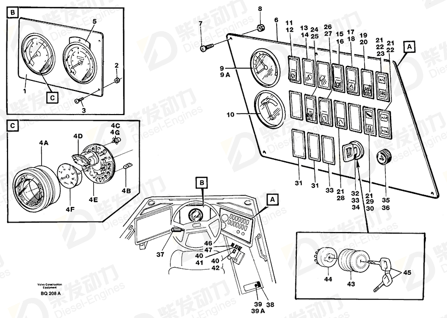 VOLVO Instrument 11039088 Drawing