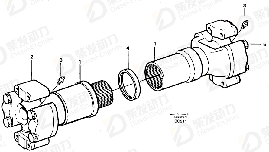 VOLVO Propeller shaft 11116161 Drawing VOLVO Propeller shaft 11116161 Drawing