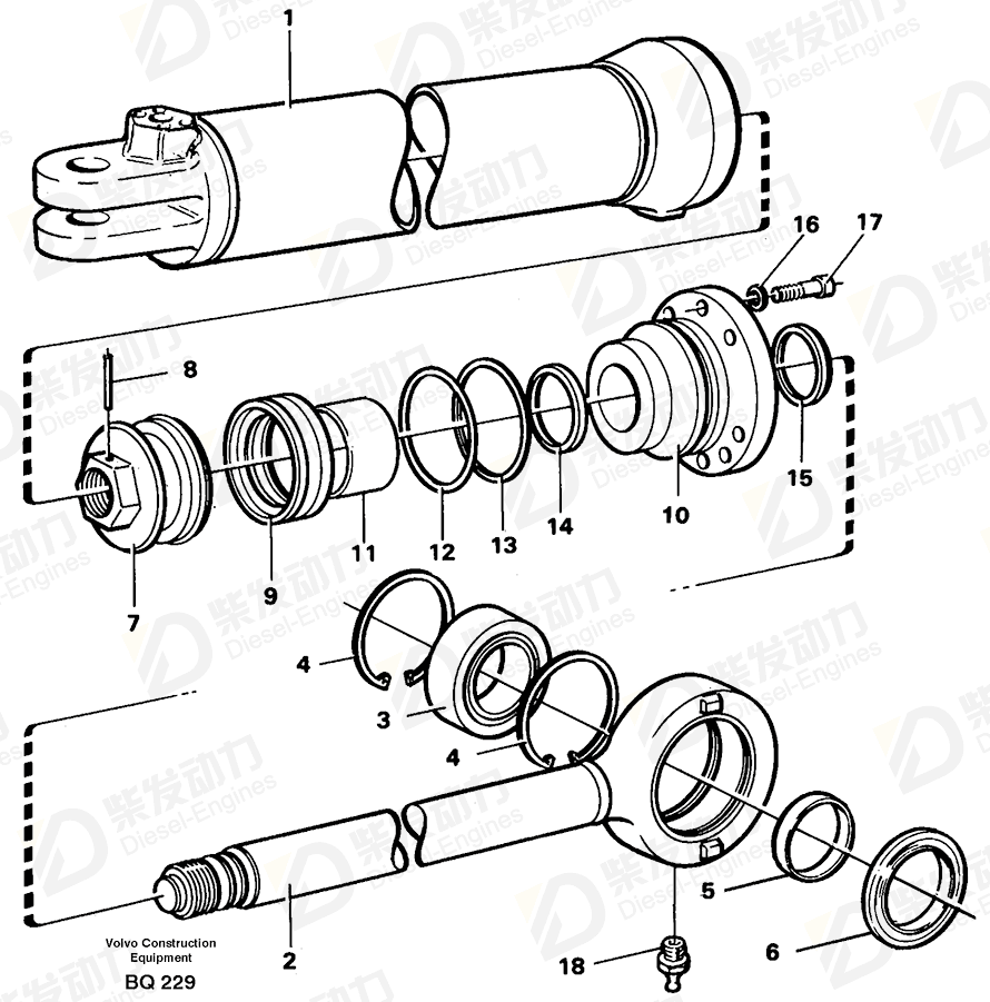 VOLVO Sealing kit 11701665 Drawing VOLVO Sealing kit 11701665 Drawing