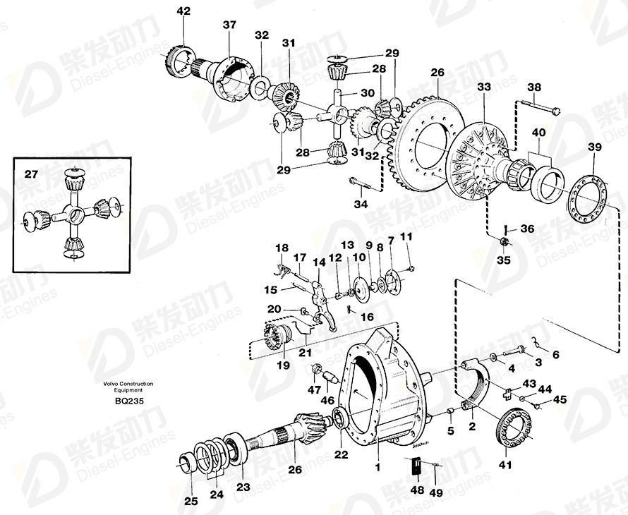 VOLVO Differential side gear 1524712 Drawing VOLVO Differential side gear 1524712 Drawing