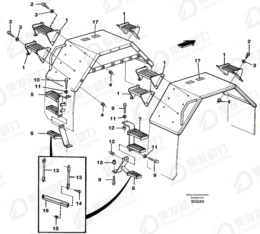 VOLVO Foot step 11052160 Drawing