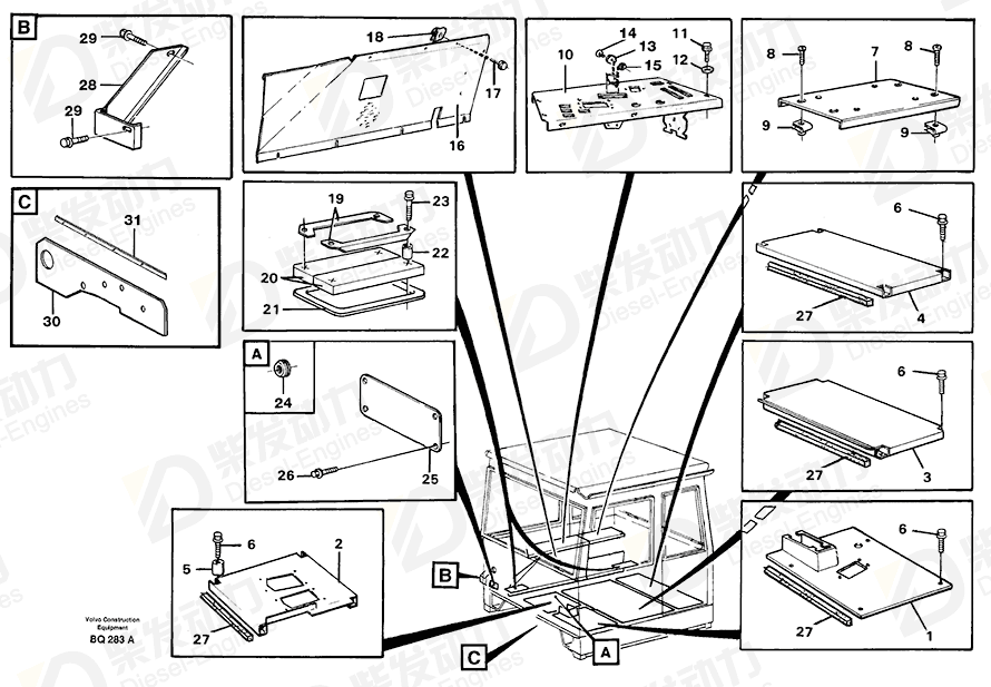 VOLVO Control panel 11058833 Drawing