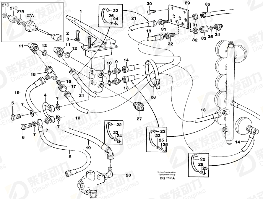 VOLVO Hose assembly 13933695 Drawing