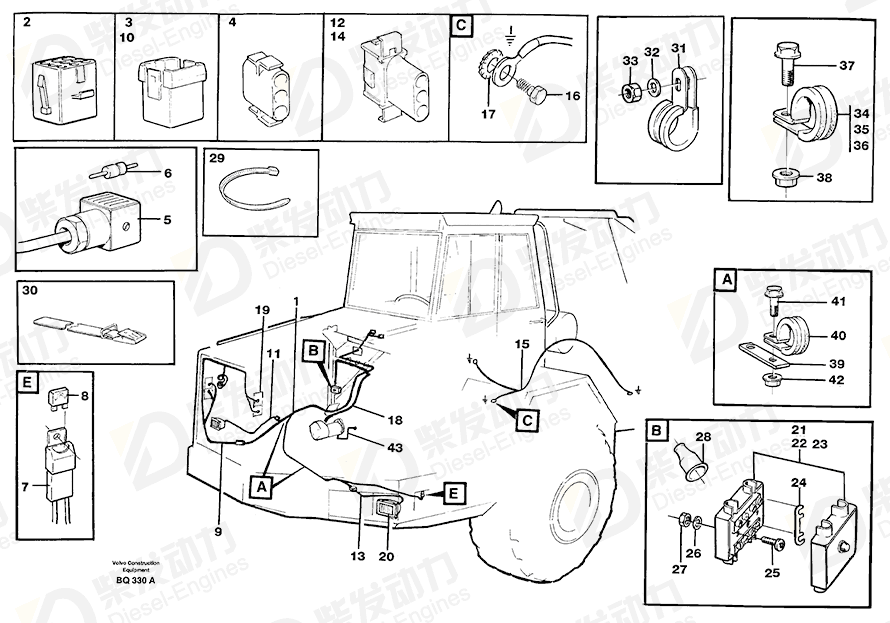 VOLVO Cable harness 11063473 Drawing