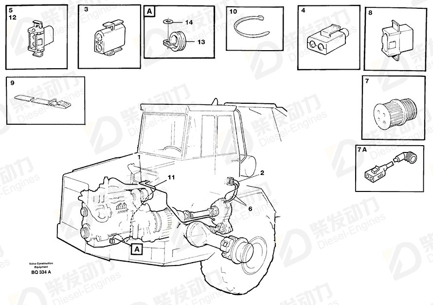 VOLVO Cable harness 11063610 Drawing