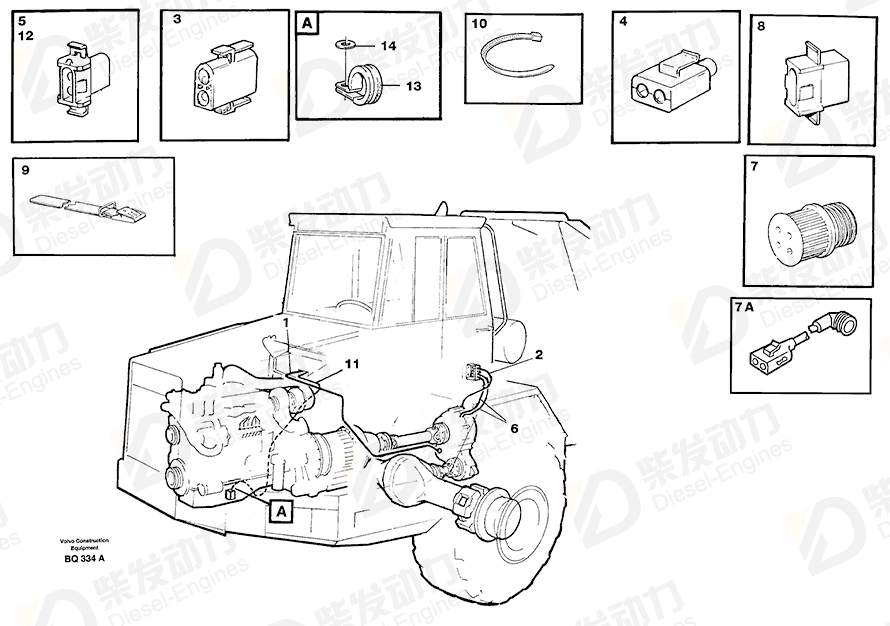 VOLVO Cable harness 11063877 Drawing VOLVO Cable harness 11063877 Drawing