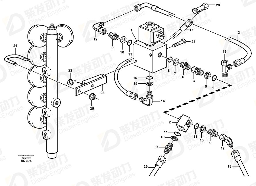 VOLVO Hose assembly 13933470 Drawing VOLVO Hose assembly 13933470 Drawing