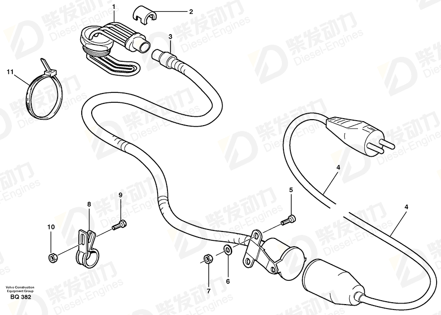 VOLVO Engine Heater 11078268 Drawing VOLVO Engine Heater 11078268 Drawing