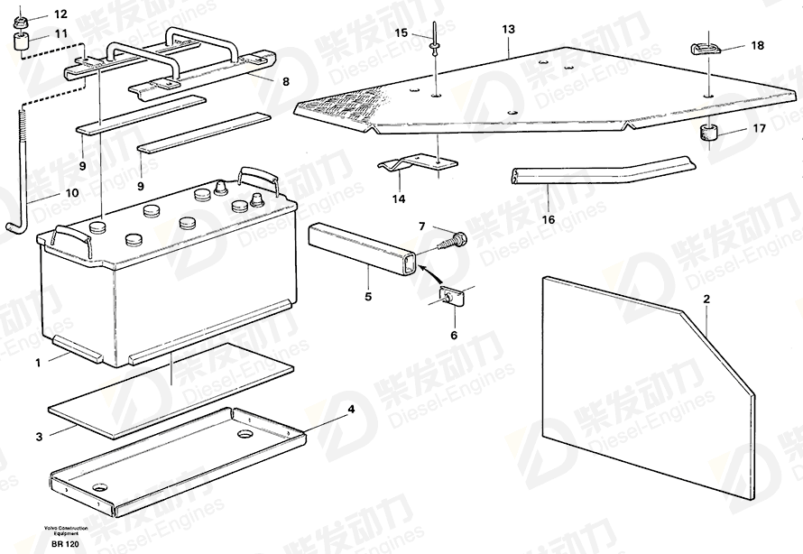 VOLVO Battery cover 11052926 Drawing VOLVO Battery cover 11052926 Drawing