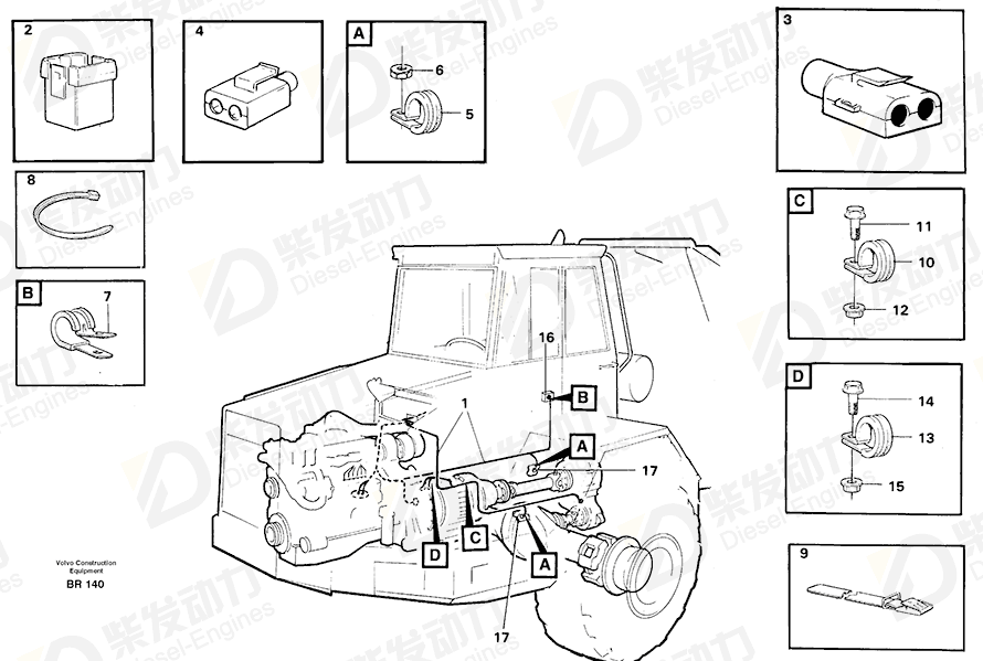 VOLVO Cable harness 11063424 Drawing