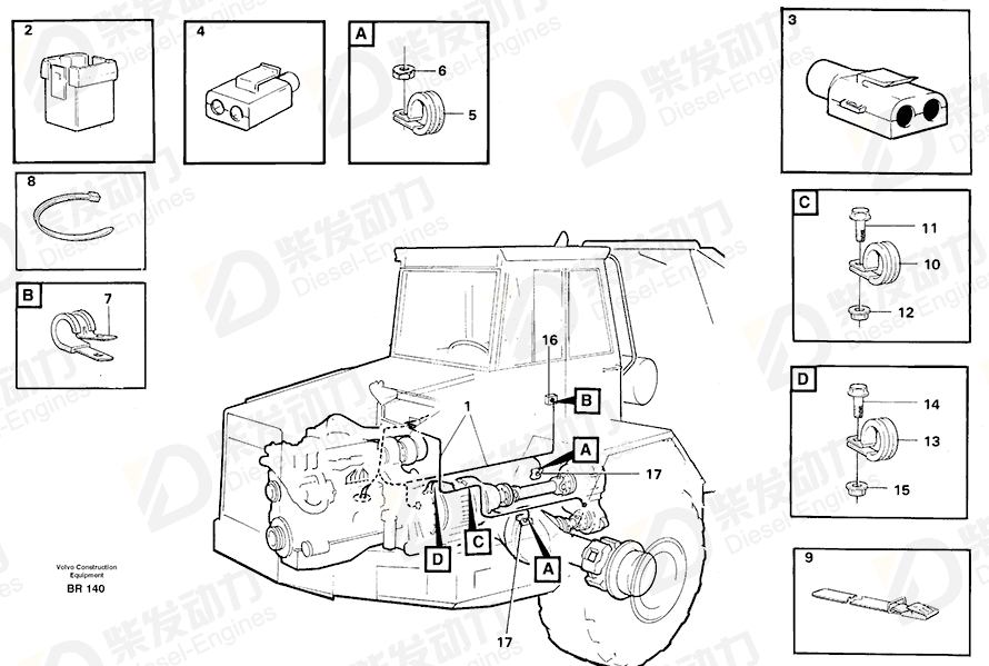 VOLVO Cable harness 11112454 Drawing VOLVO Cable harness 11112454 Drawing
