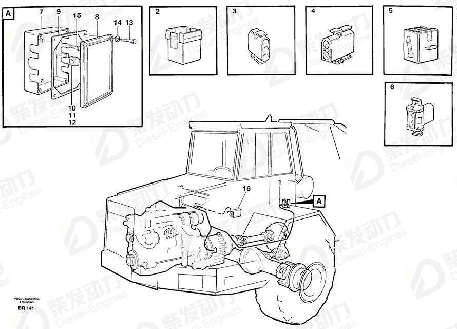 VOLVO Cable harness 11063664 Drawing VOLVO Cable harness 11063664 Drawing